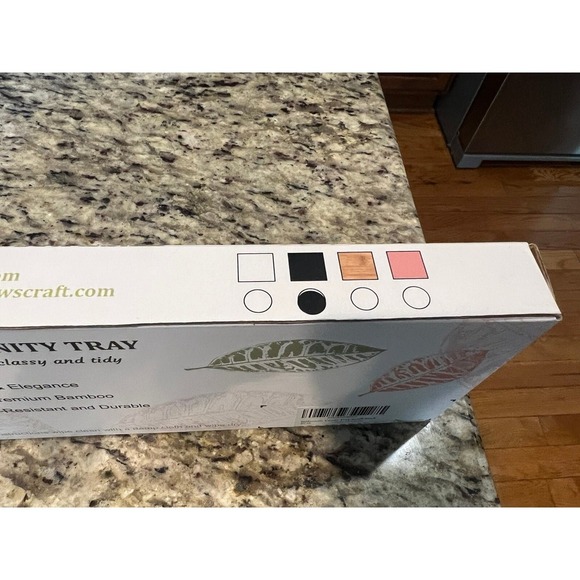 New Bathroom Vanity Tray Bamboo - for Counter Wood Small Decorative Tray, Dresse - Picture 9 of 10